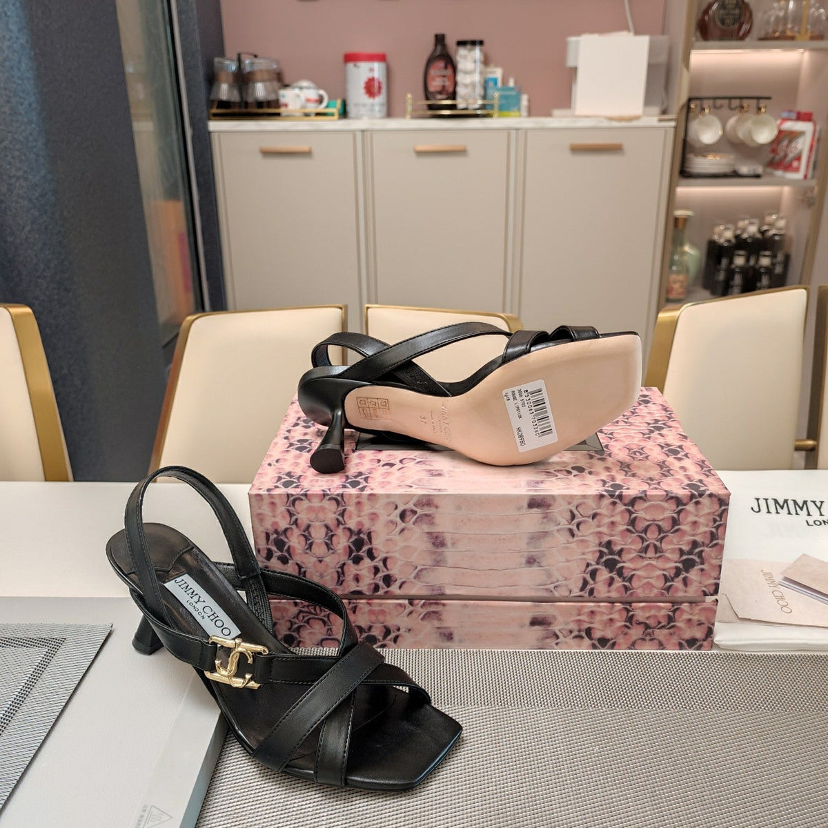 Jimmy 25 Jess Sandals Black Leather 240096