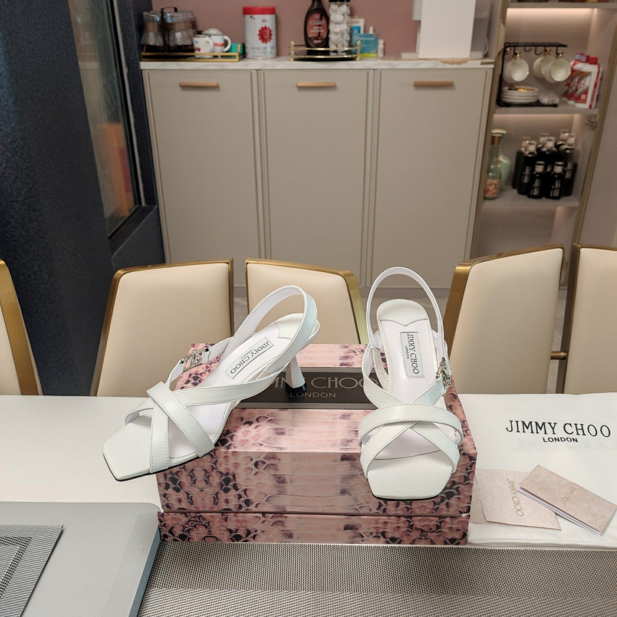 Jimmy 25 Jess Sandals White Leather 240097