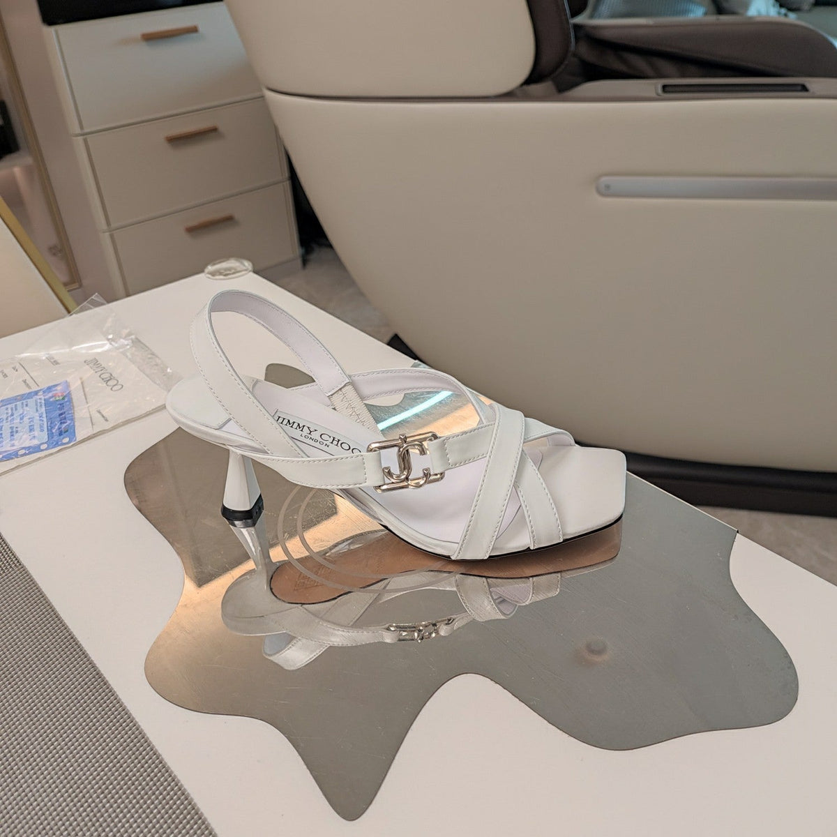 Jimmy 25 Jess Sandals White Leather 240097