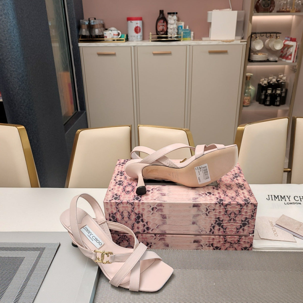 Jimmy 25 Jess Sandals Pale Pink Leather 240098