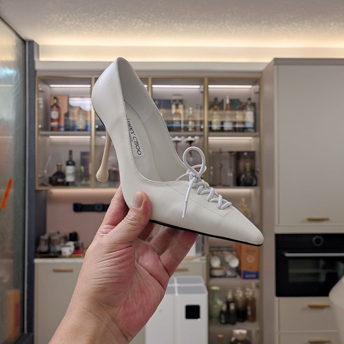 Jimmy 25 Pump High Heels White Cowhide 240004