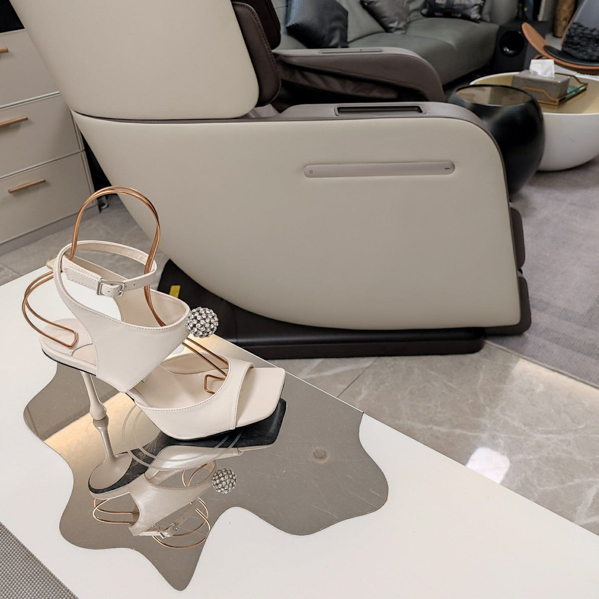 Jimmy 25 Orb 100 Sandal White Nappa Leather 240019