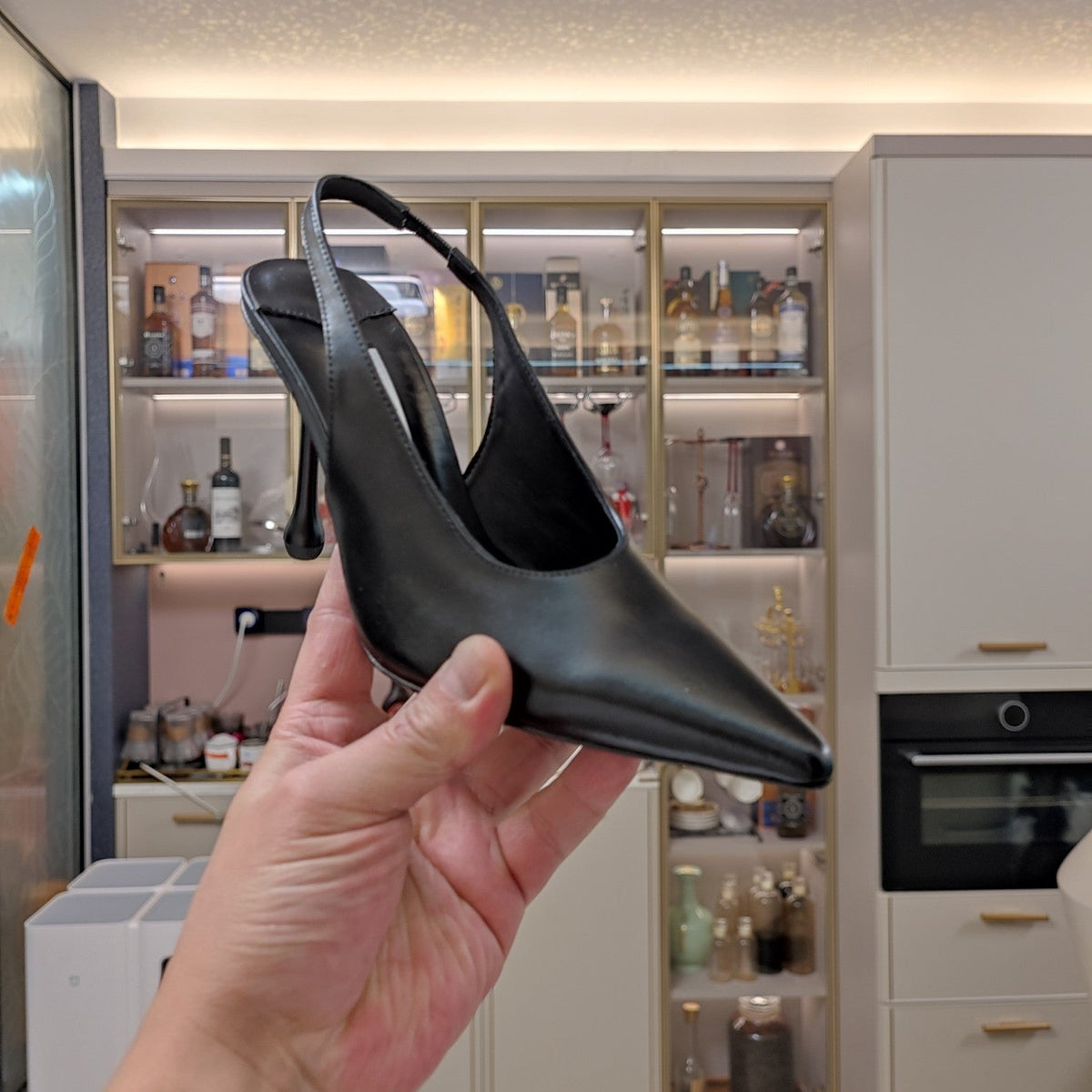 Jimmy 25 Slingback Pump Heels Black Nappa Leather 240025