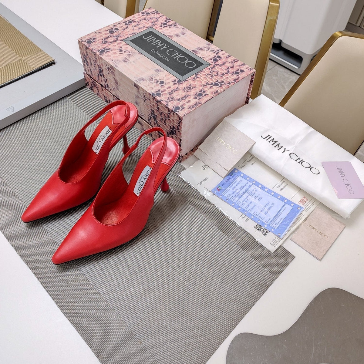 Jimmy 25 Slingback Pump Heels Red Nappa Leather 240026