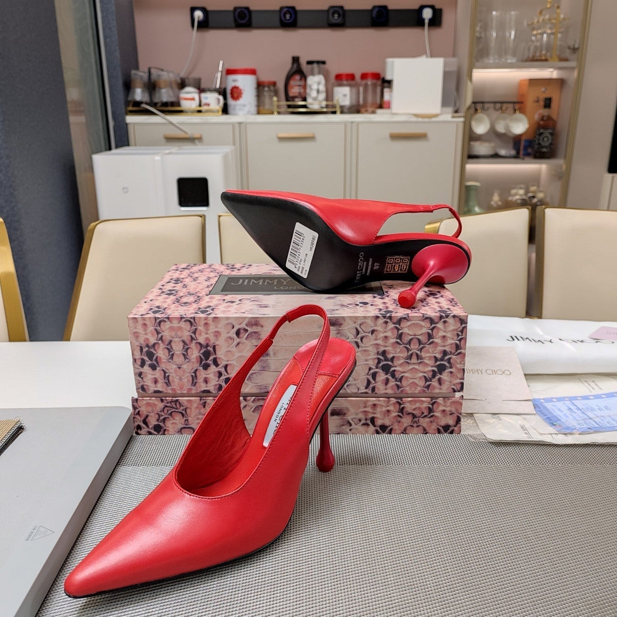 Jimmy 25 Slingback Pump Heels Red Nappa Leather 240026