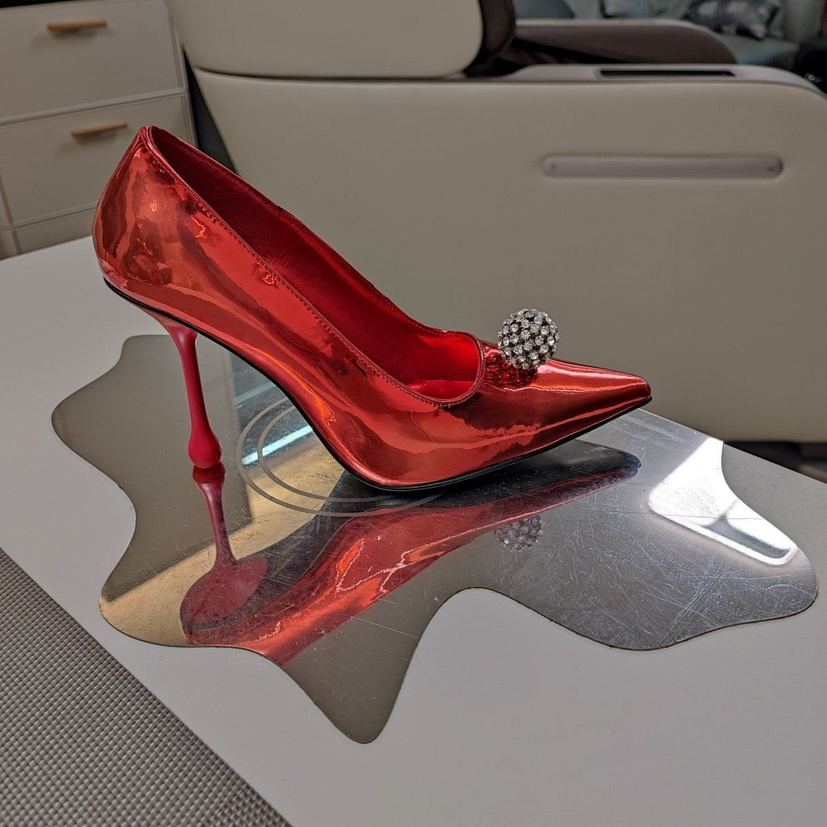 Jimmy 25 Orb Pump 100 Red Patent Leather 240044