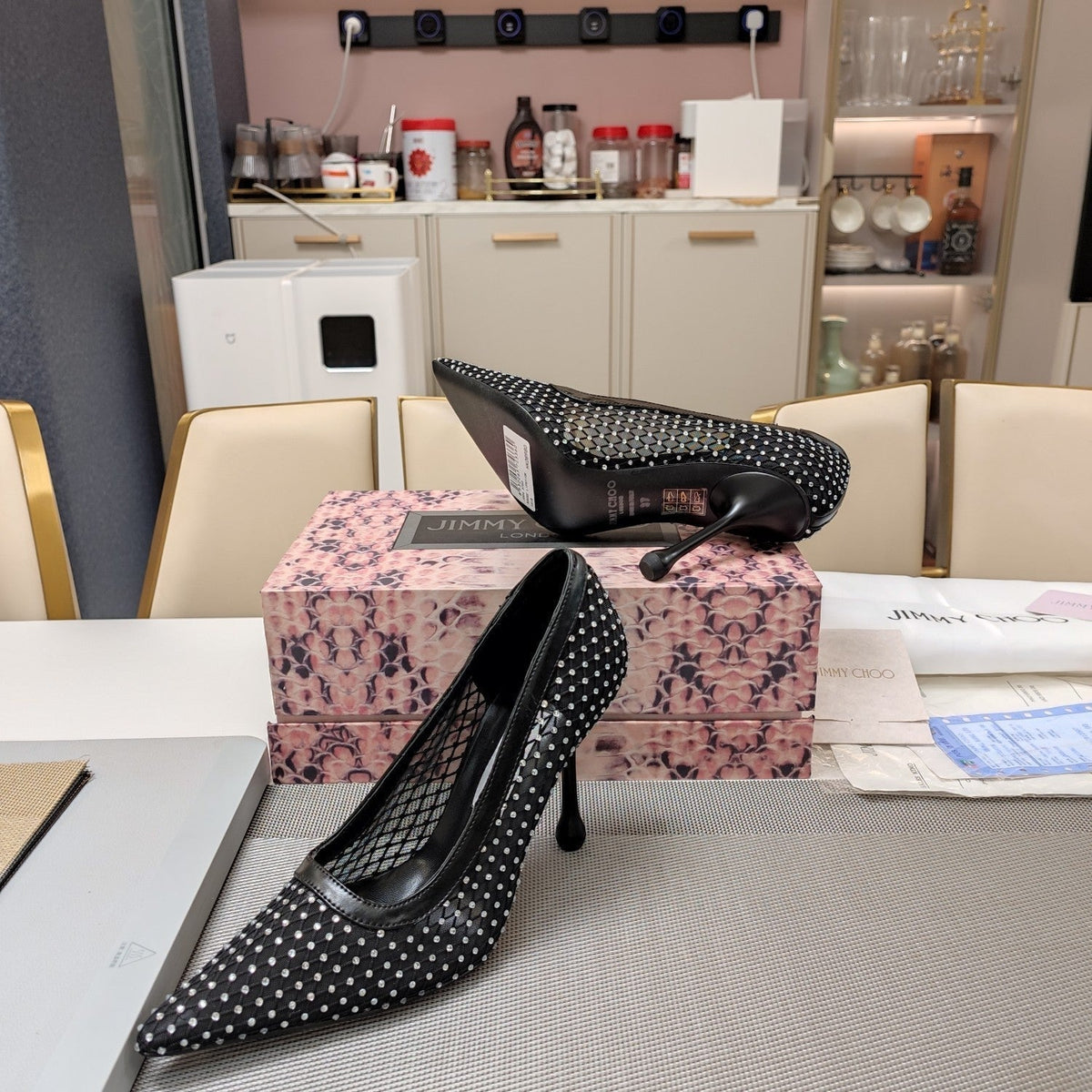 Jimmy 25 Love 100 Pump Black Mesh 240041