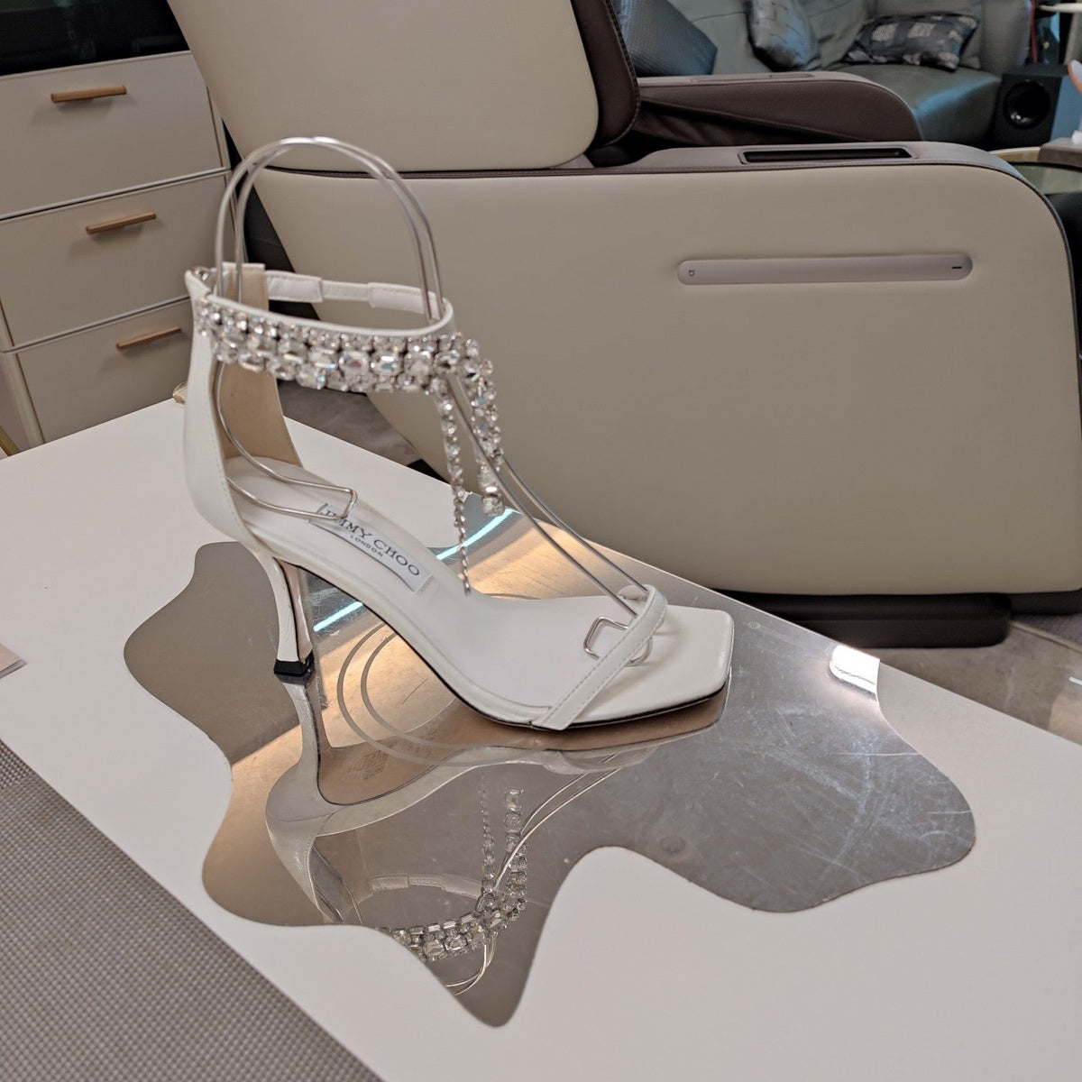 Jimmy 25 Verity Sandal 70 White Leather 240034