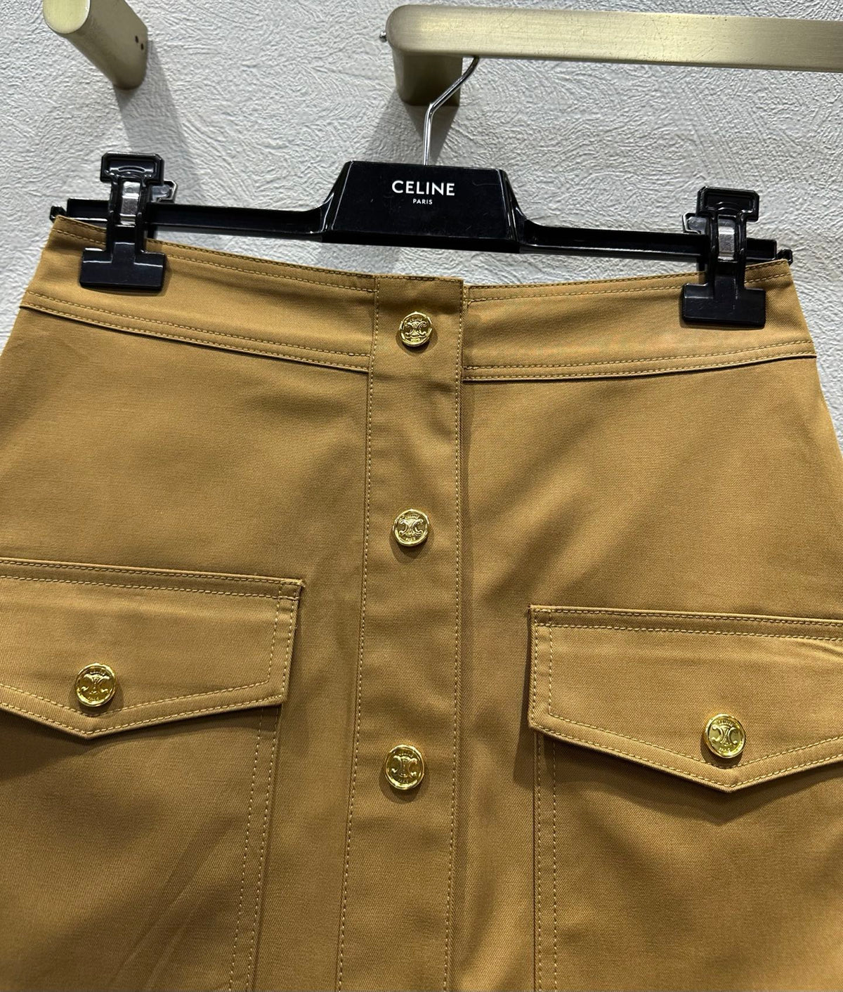 Celine 25 Skirt Tan Cotton
