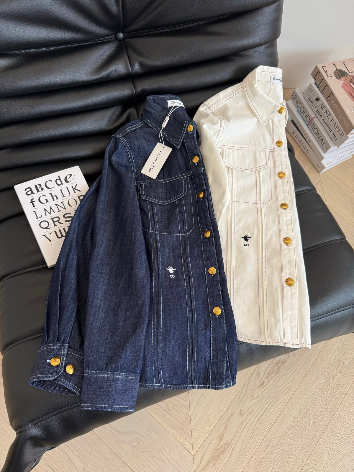 CD 2025 Denim Shirt Blue White Cotton