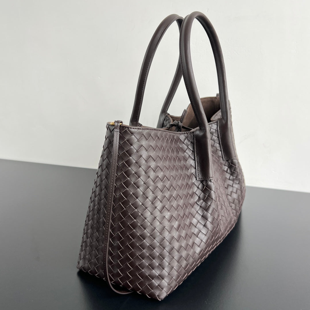 BV Pinacoteca Bag Chocolate Leather Suede 533263
