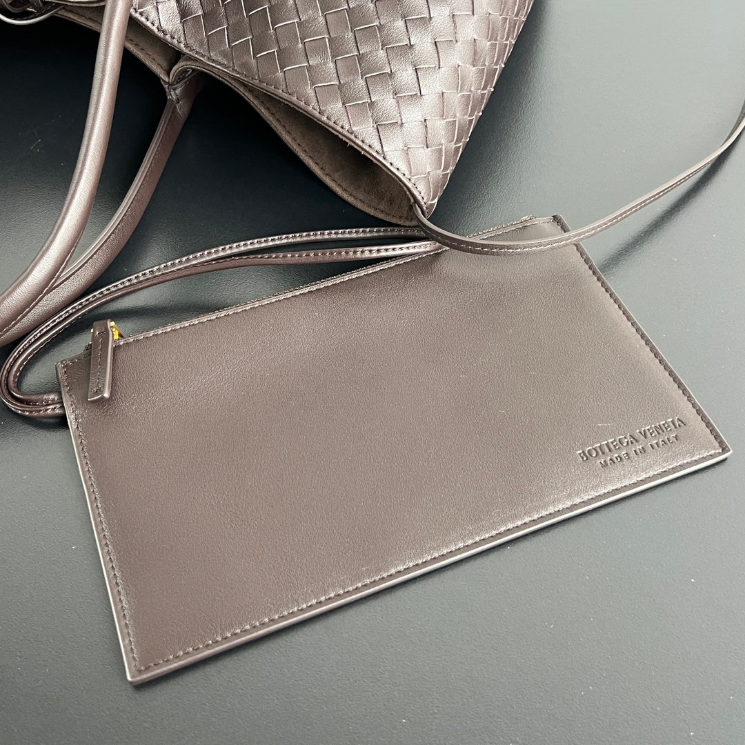 BV Pinacoteca Bag Chocolate Leather Suede 533263