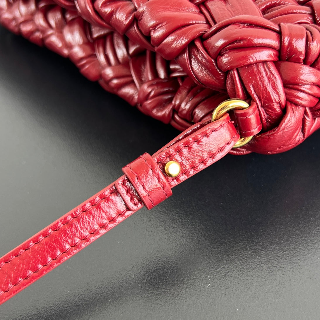 BV Kalimero Cha Cha 28.5cm Bag Red Cowhide 539828