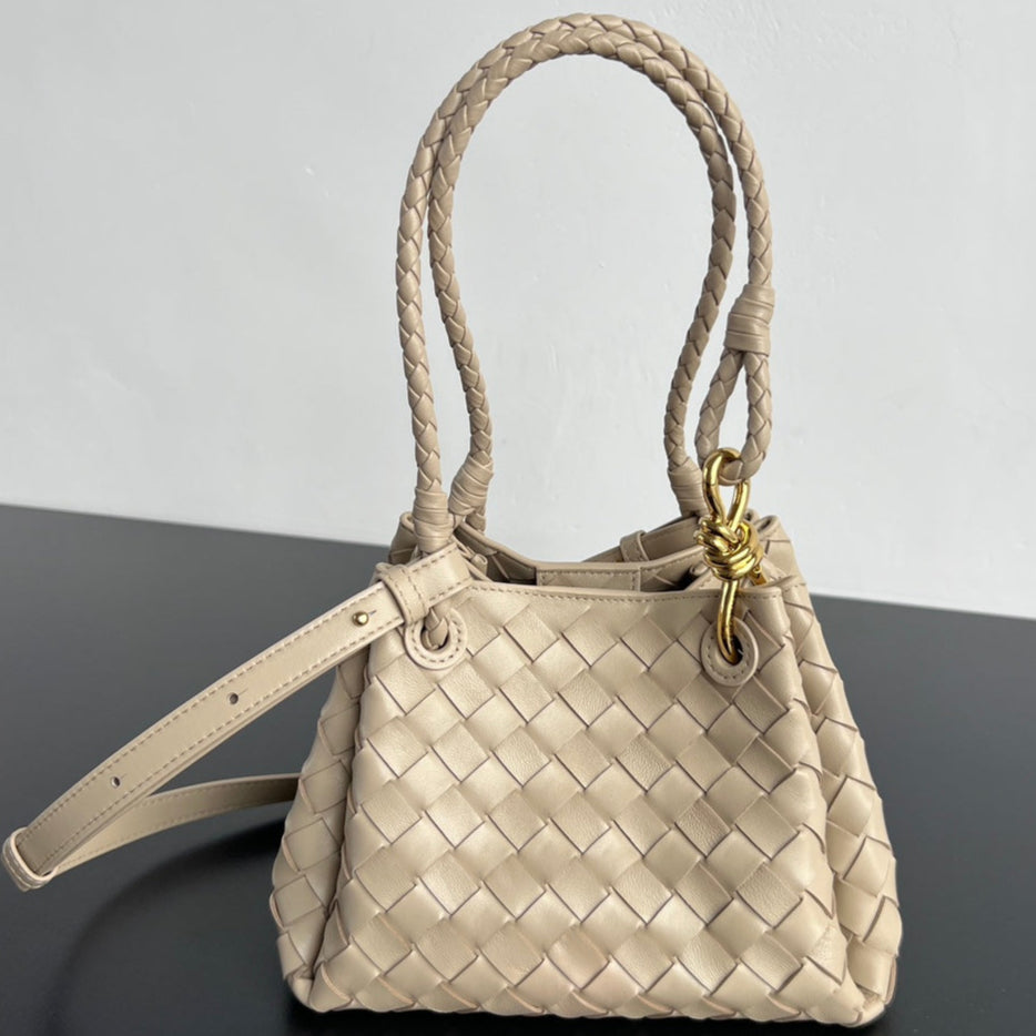 BV Parachute Intrecciato Shoulder Bag Beige Cowhide 545169