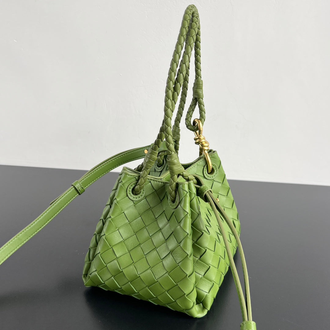 BV Parachute Intrecciato Shoulder Bag Green Cowhide 545172