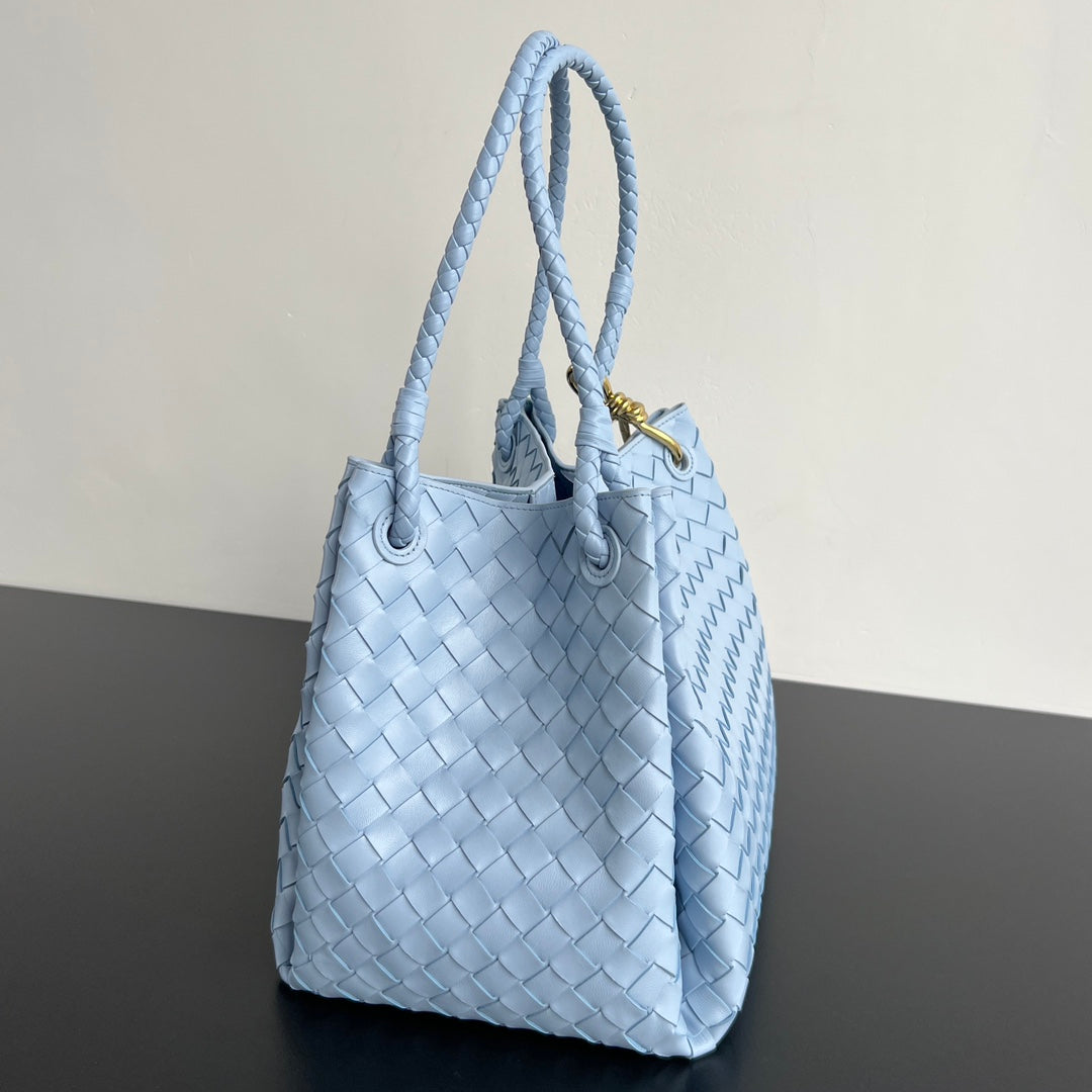 BV Intrecciato 30cm Bag Blue Leather 545173