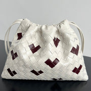 BV Dustbag 32cm White Burgundy Soft Cowhide 545178