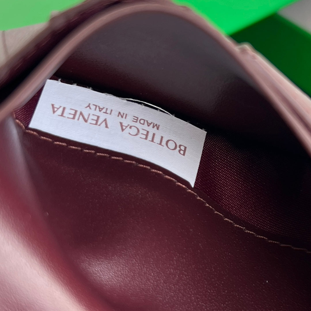 BV Wallet 14.5cm Burgundy White Sheepskin 545201