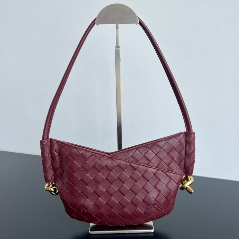 BV Mini Solstice 28cm Bag Burgundy Lambskin 545208