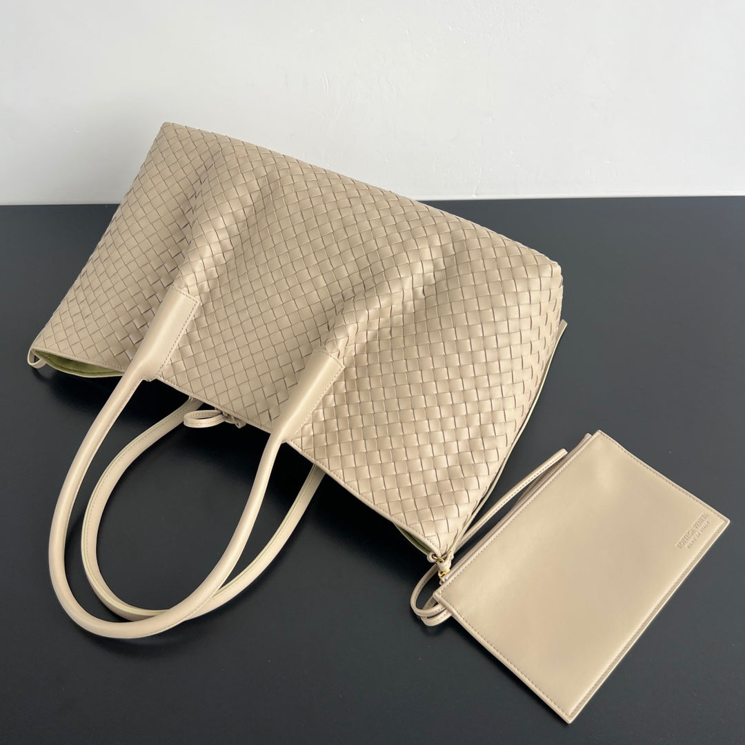 BV 2025 Pinacoteca 43cm Bag Beige Green Leather Suede 545238