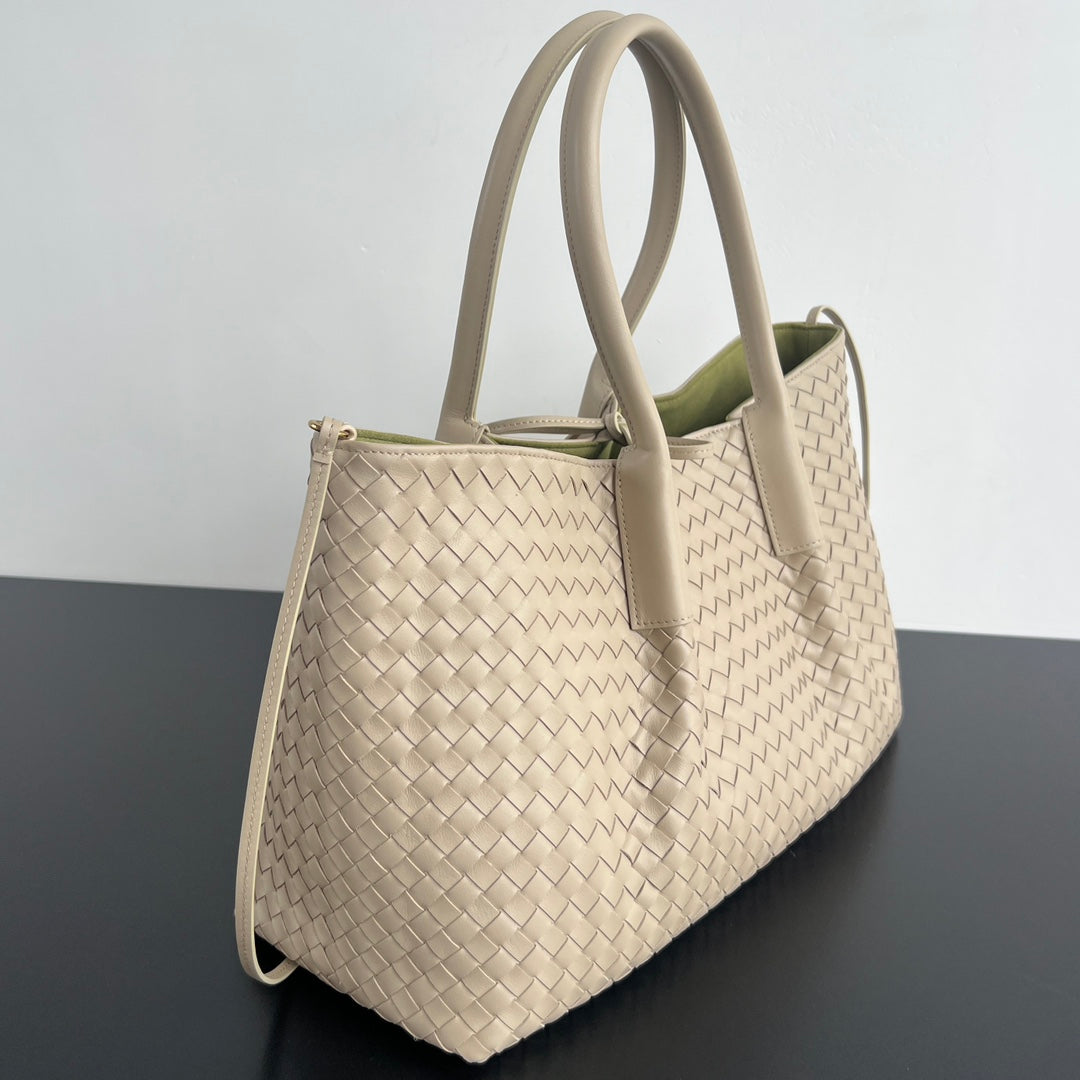 BV 2025 Pinacoteca 43cm Bag Beige Green Leather Suede 545238