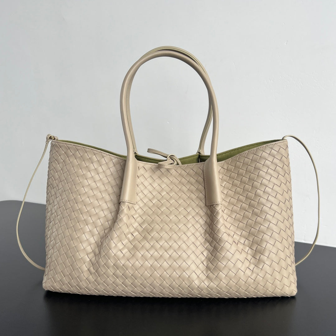 BV 2025 Pinacoteca 43cm Bag Beige Green Leather Suede 545238
