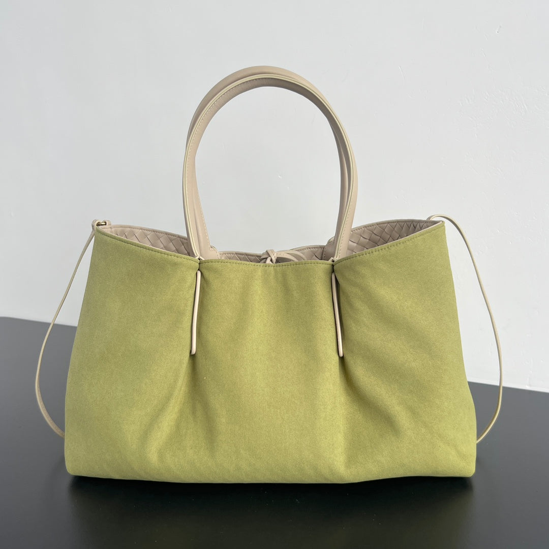 BV 2025 Pinacoteca 43cm Bag Beige Green Leather Suede 545238