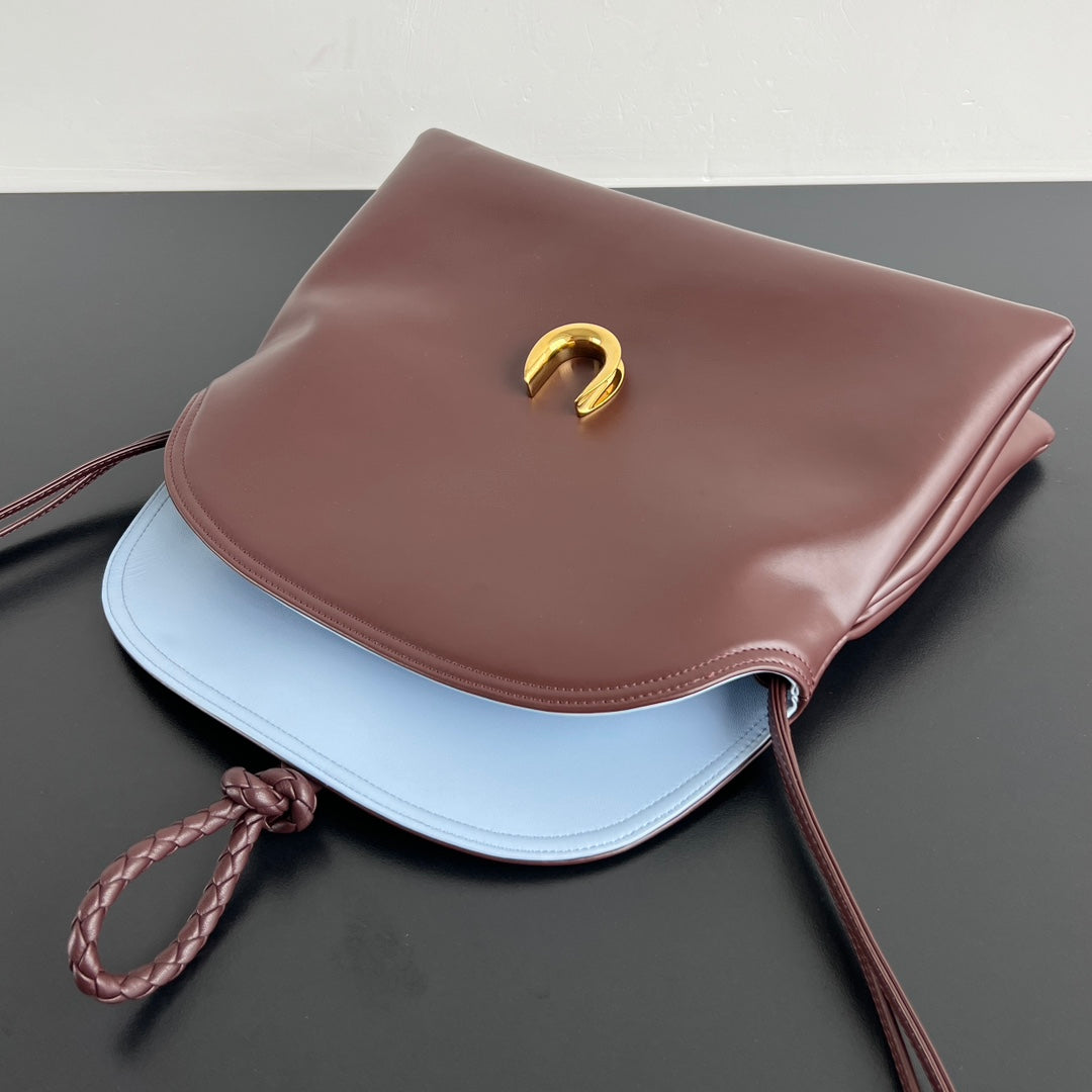 BV Liberta 35cm Bag Brown Blue Smooth Calfskin 559337
