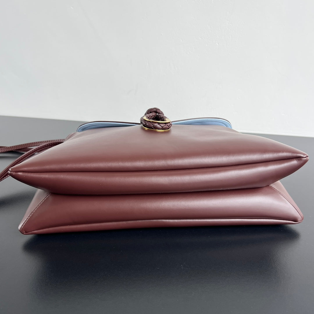 BV Liberta 35cm Bag Brown Blue Smooth Calfskin 559337