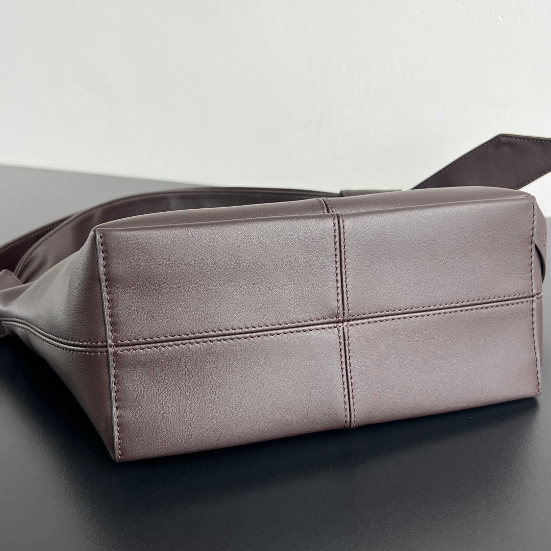 BV Sawyer Large Triangle 25cm Bag Chocolate Silky Calfskin 559339