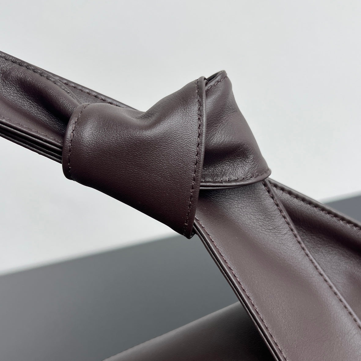 BV Sawyer Large Triangle 25cm Bag Chocolate Silky Calfskin 559339