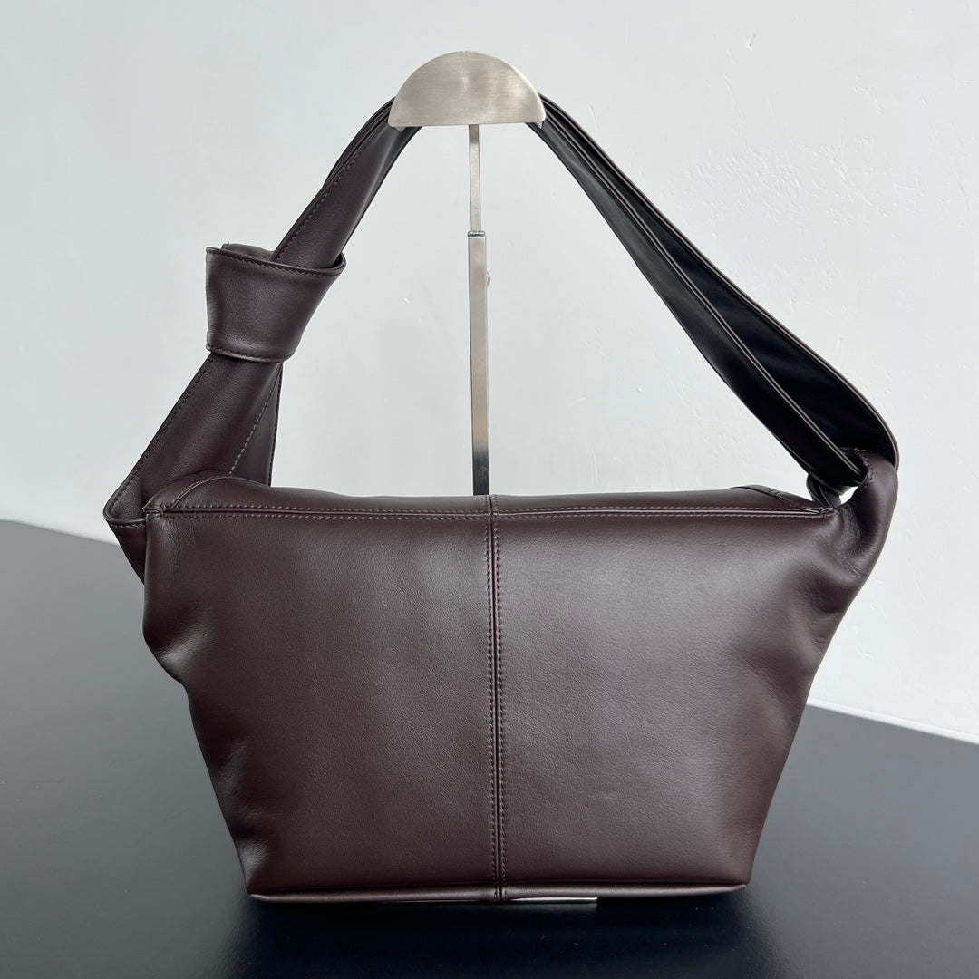 BV Sawyer Large Triangle 25cm Bag Chocolate Silky Calfskin 559339