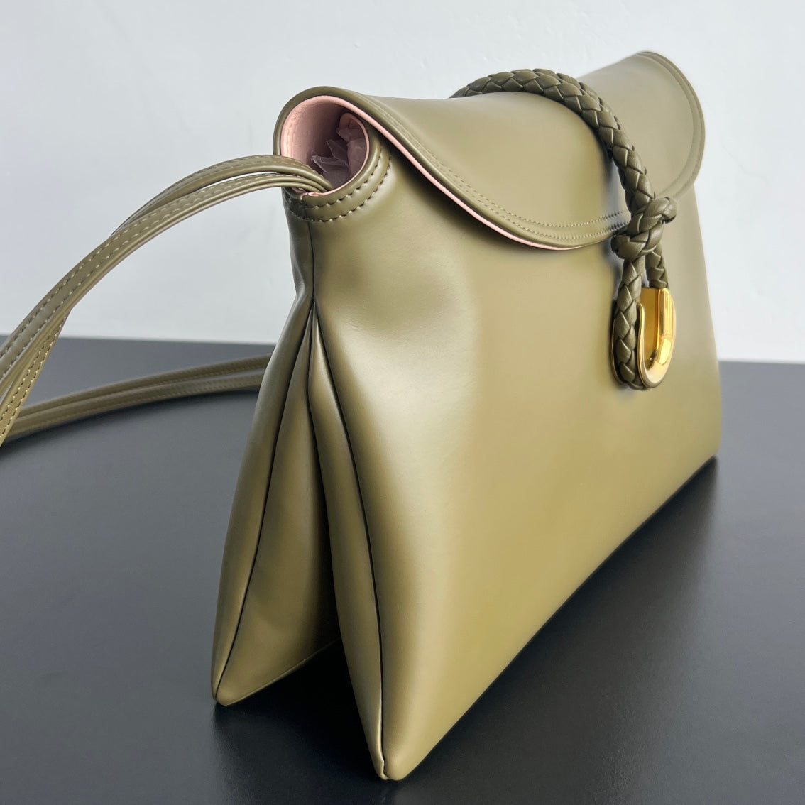 BV Liberta 35cm Bag Khaki Green Smooth Calfskin 563656
