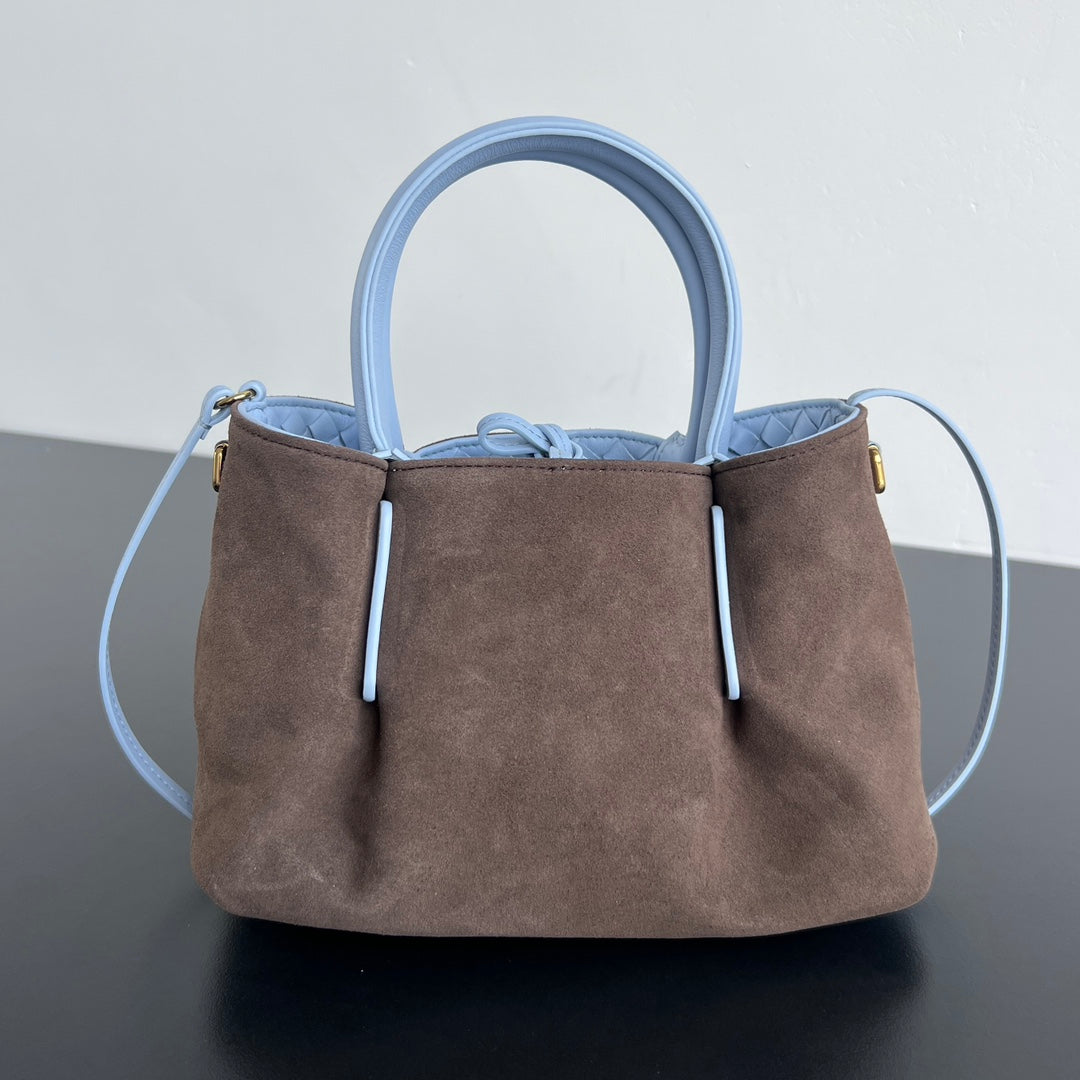 BV Pinacoteca 24cm Blue Brown Leather Suede 563664