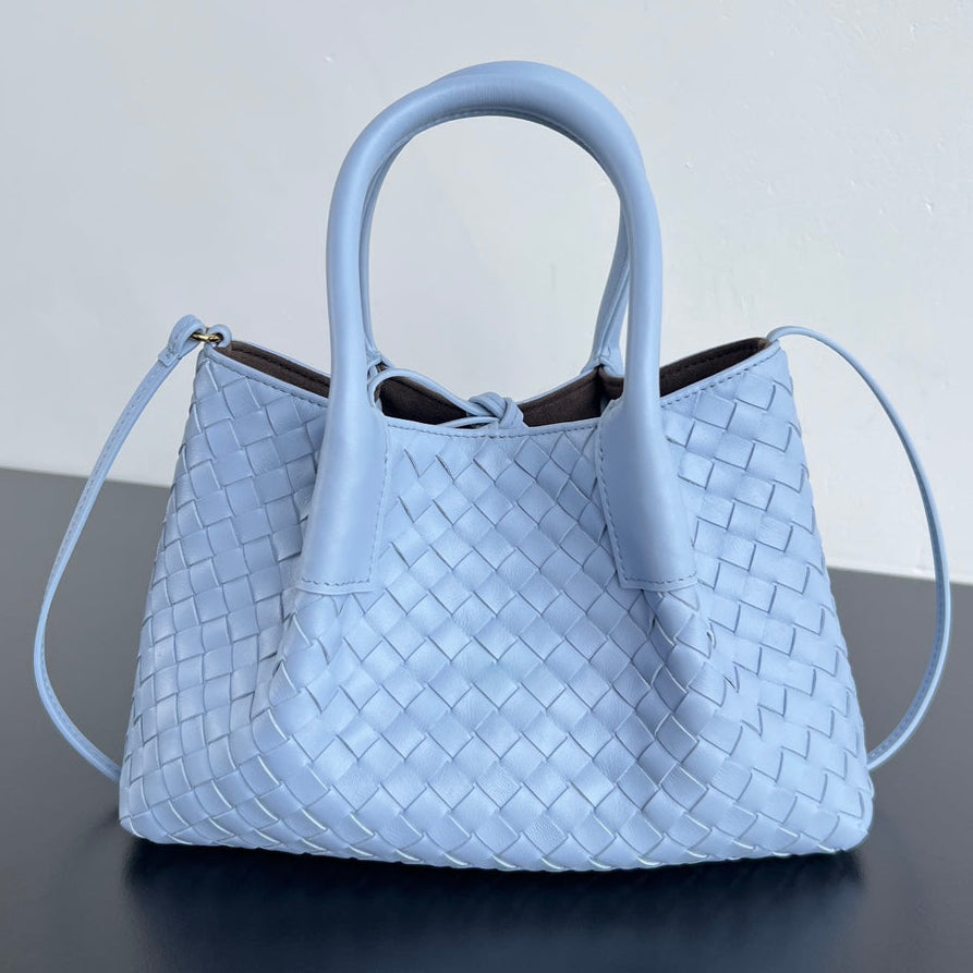 BV Pinacoteca 24cm Blue Brown Leather Suede 563664