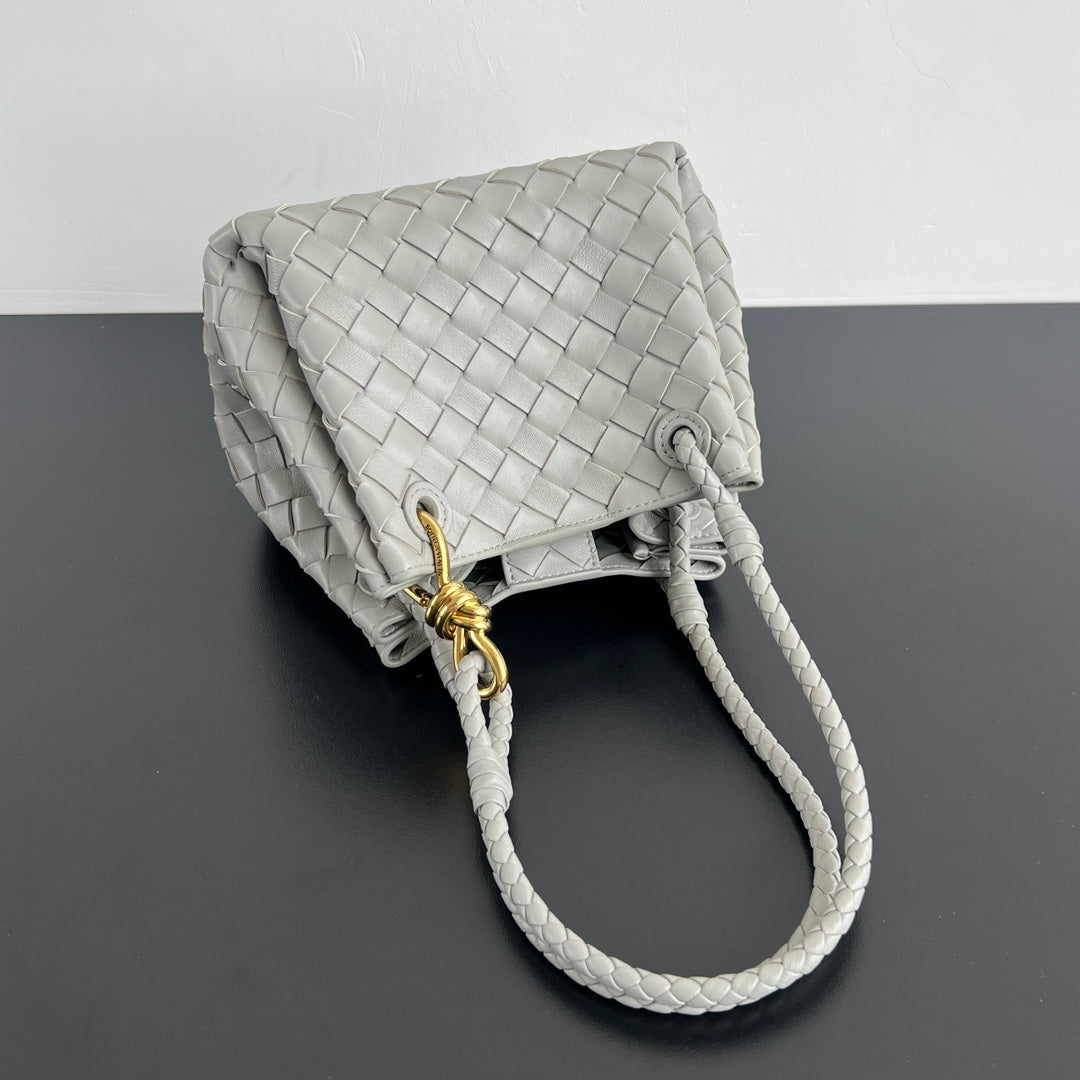 BV Intrecciato 24cm Bag Gray Leather 563666