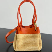BV Parachute 21cm Bag Orange mix yellow Leather Raffia 563679
