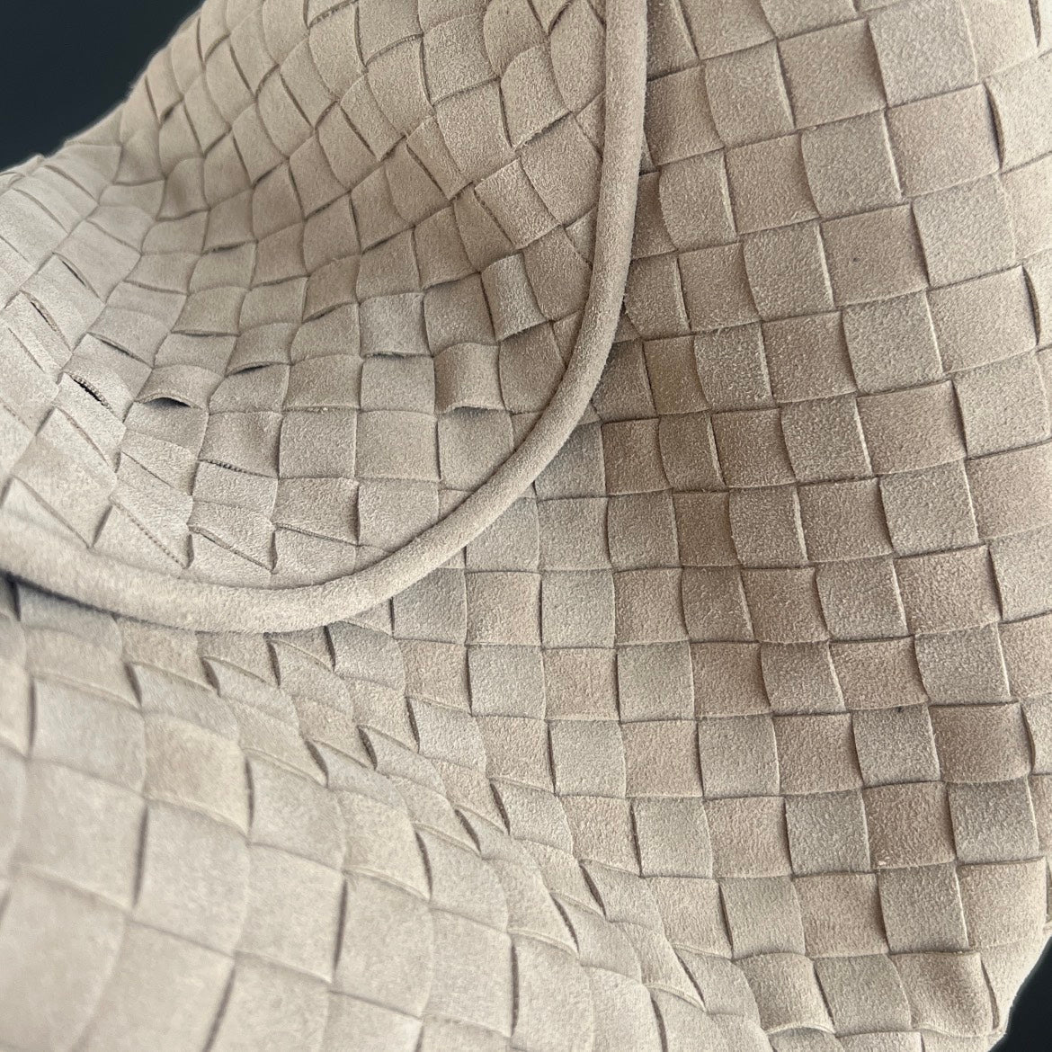 BV Hop 54cm Bag Light Gray Suede Cowhide 563682