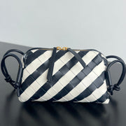 BV Concert Pouch 18.5cm White Black Lambskin 563684