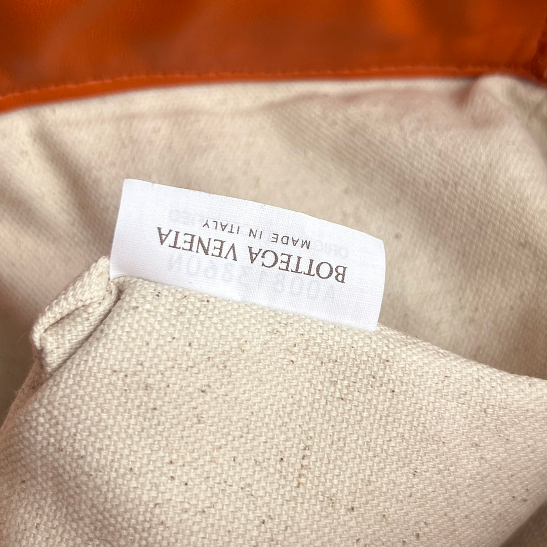BV Dustbag 32cm Orange mix Yellow Leather Raffia 563685