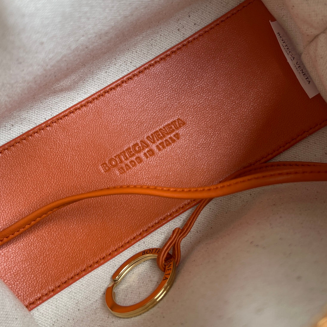 BV Loop 19cm Bag Orange mix Yellow Leather Raffia 563686