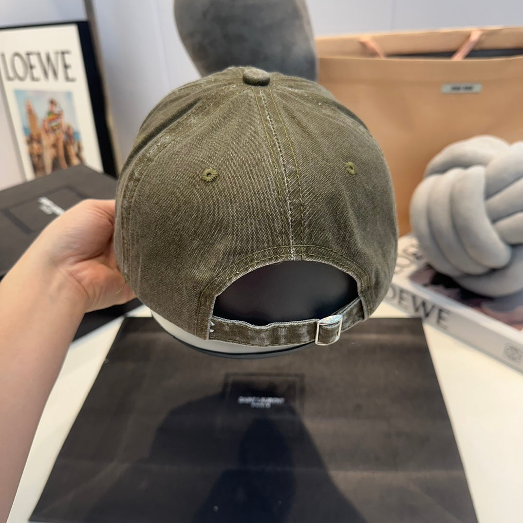Celin Cap Green Gray Denim Fabric 210460
