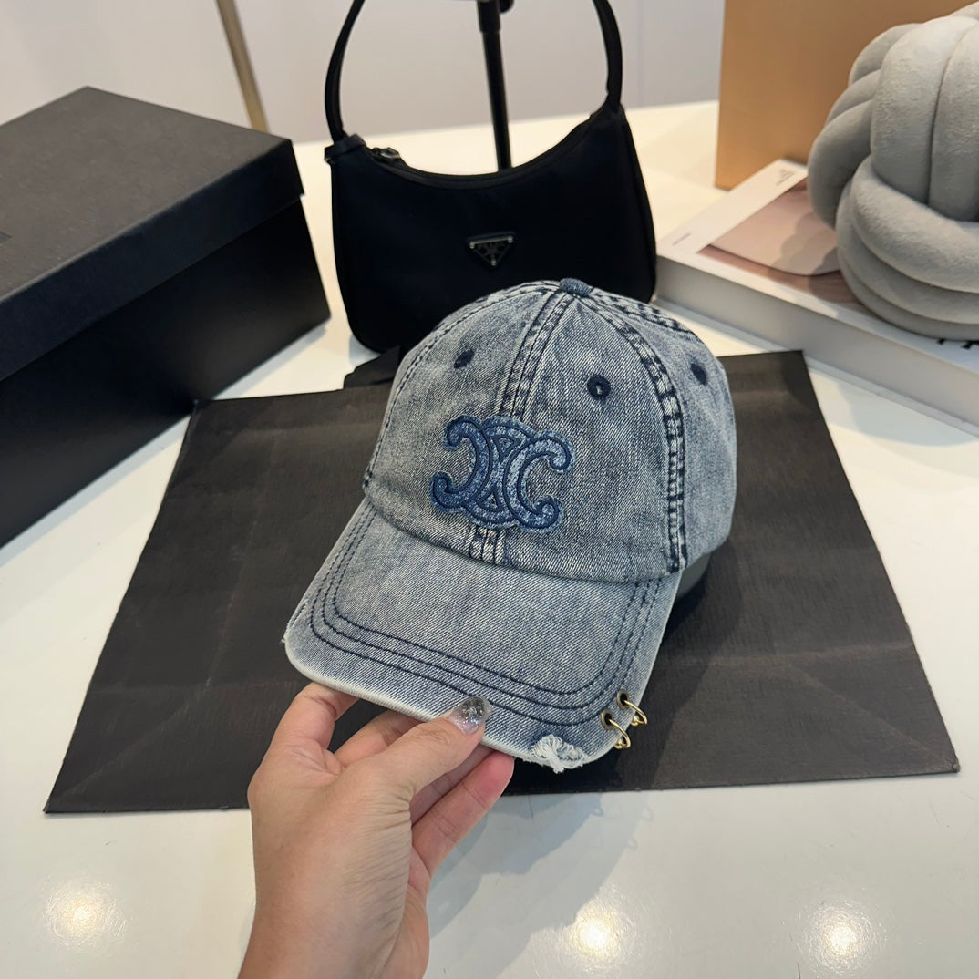 Celin Cap Smoke Could Blue Denim Fabric 210308
