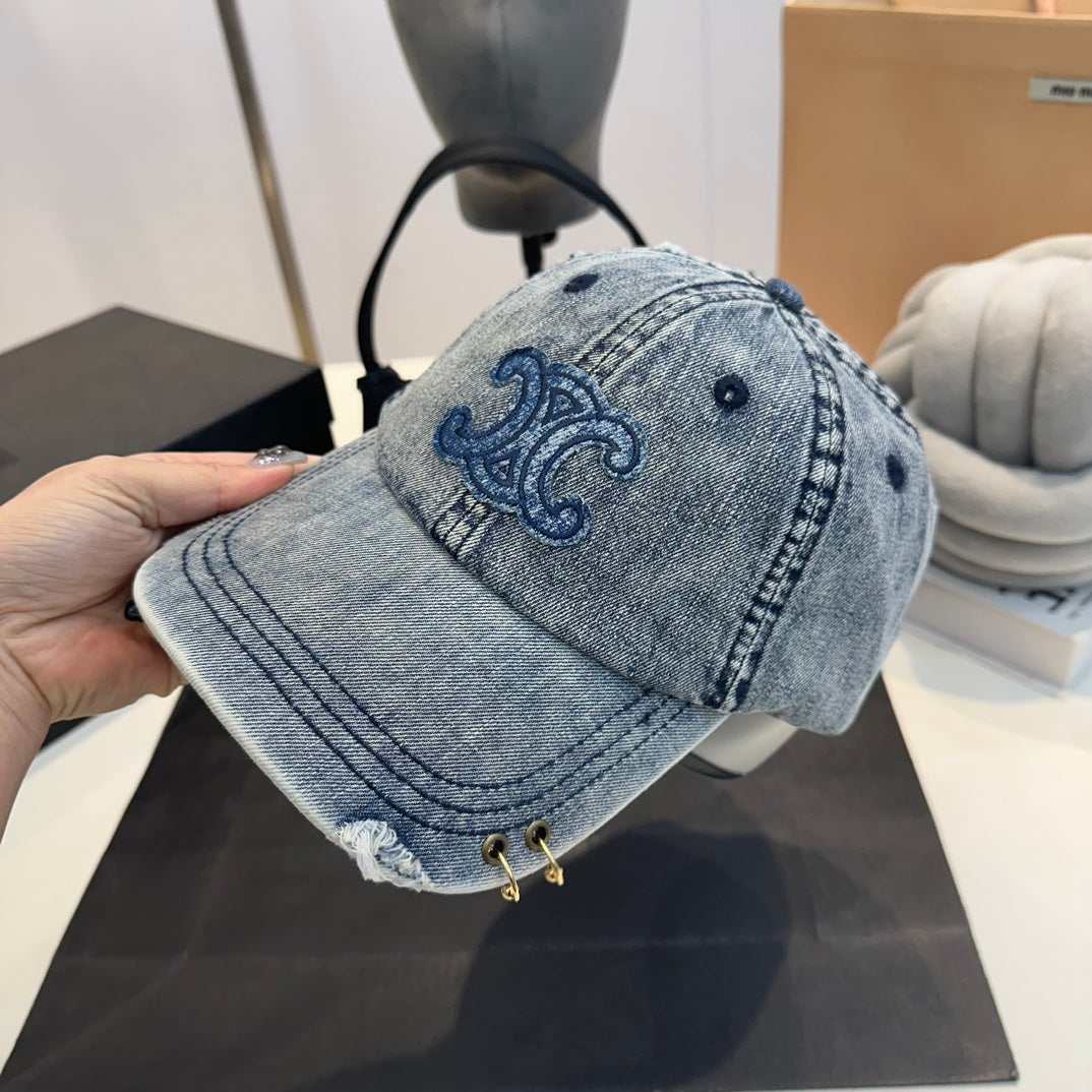 Celin Cap Smoke Could Blue Denim Fabric 210308