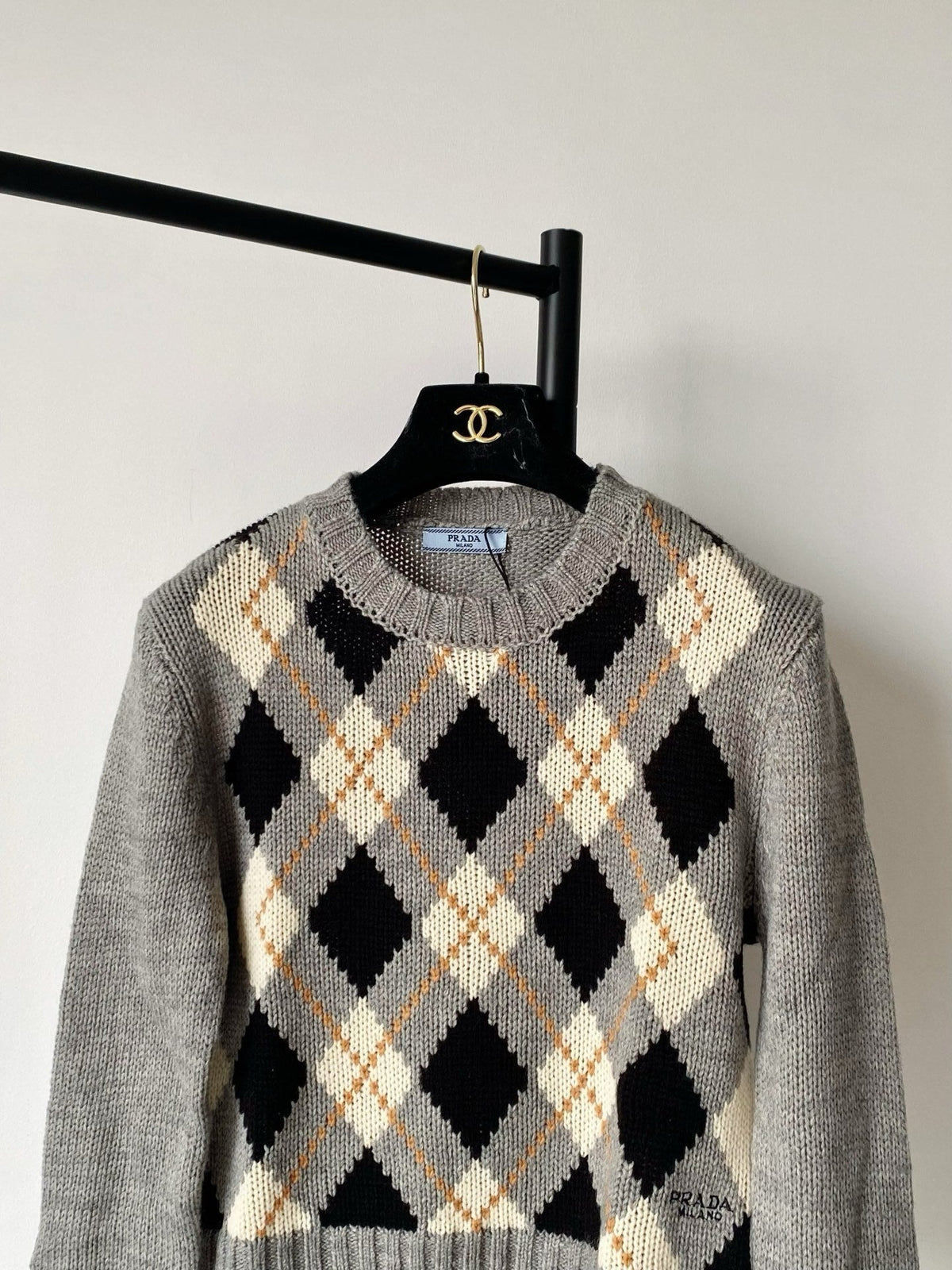 Prada 25 Crop Top Sweater Multicolor Wool 293872