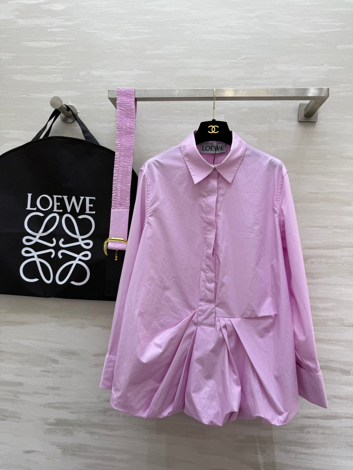 Loewe Shirt Dress Lilac Cotton