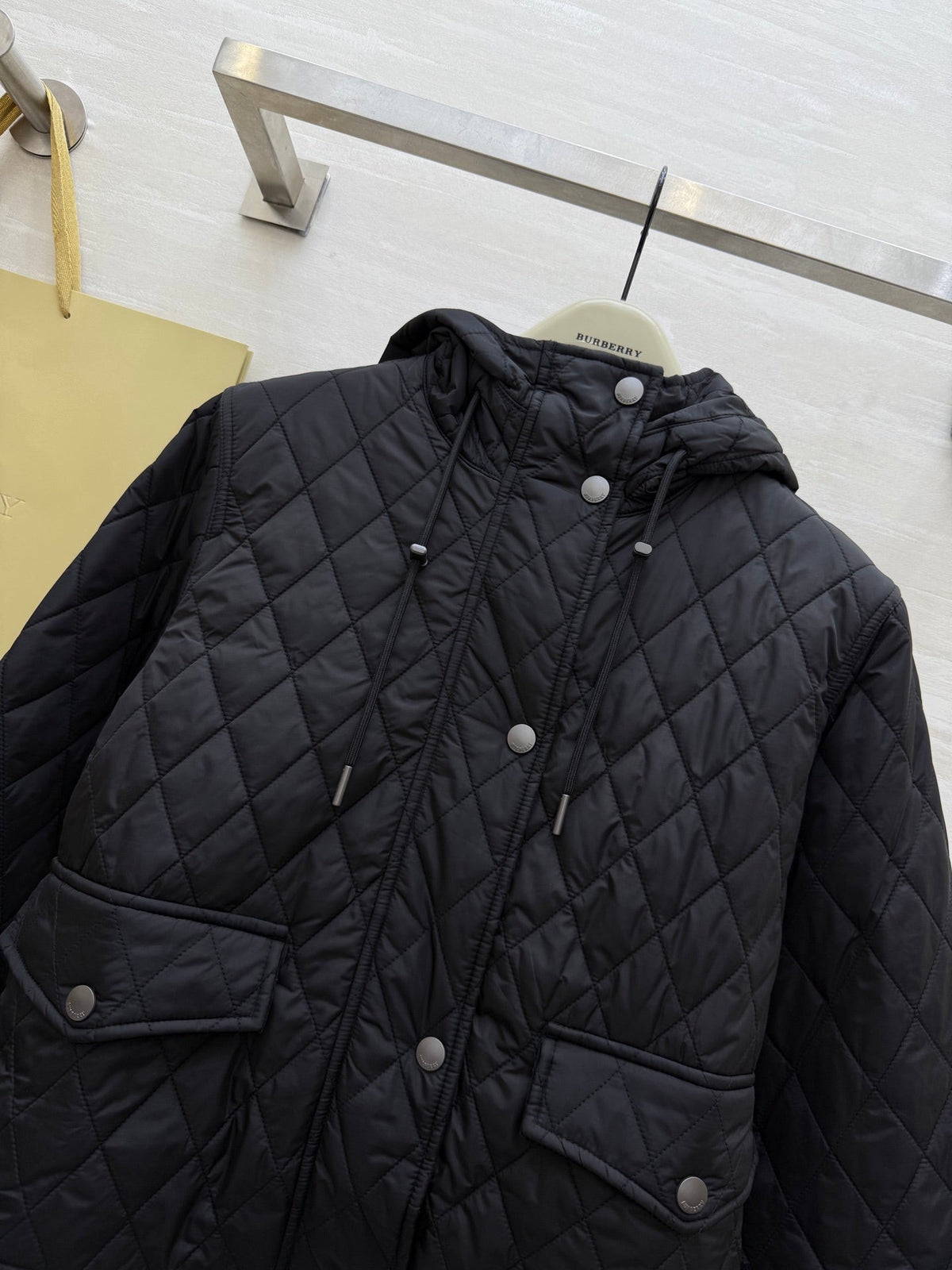 Burberry 25 Quilted Jacket Black Polyester Cotton
