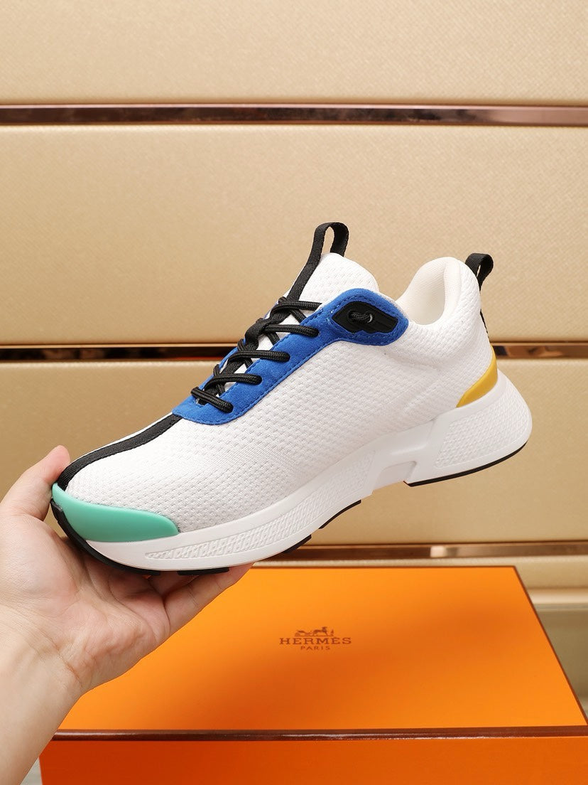 HM HUGO SNEAKER WHITE AND COBALT BREATHABLE FABRIC