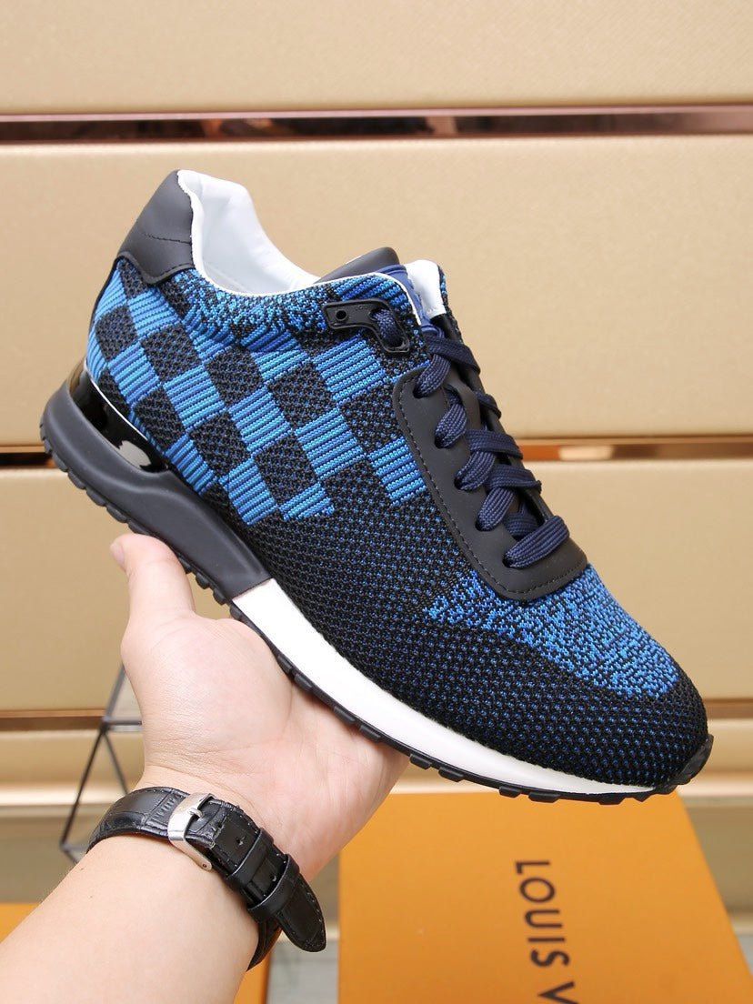 LV CLASSIC SNEAKER IN BLACK MIX SKY BLUE DAMIER