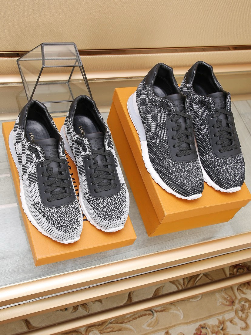 LV CLASSIC SNEAKER IN BLACK MIX WHITE LUMINOUS KNIT